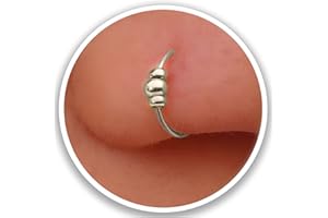 Fake Clip On Nose Ring 24g - 925 Sterling Silver - No Piercing Needed - Fake Nose Piercing