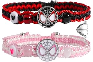 AULSIEY Kitty Spider Friendship Bracelet For Couples Best Friend Bff Family, Matching Heart Couples Bracelet Birthday Valentines Day Gifts To Daughter Sister Bestie Son Soulmate Friend