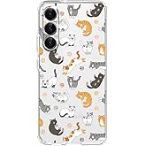 Blingy's for Samsung Galaxy S24 Plus Case, Fun Cat Design Cute Cartoon Animal Style Transparent Soft TPU Protective Clear Case 6.7 Inch (Cats)