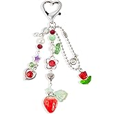 JOYSTOR Cute Strawberry Keychain,Y2K Accessories, Kawaii Flower Bag Charms for Women