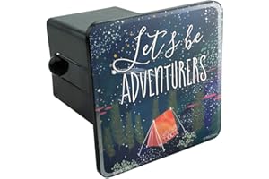 GRAPHICS & MORE Let´s Be Adventurers Tent Camping Night Moon Shooting Stars Tow Trailer Hitch Cover Plug Insert