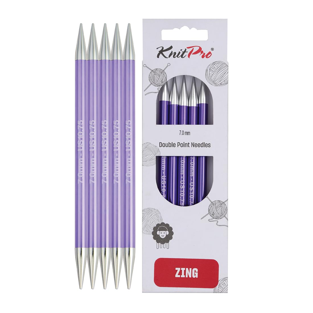 KnitPro Zing Double Pointed Needles 6" (15cm) | 7.00mm