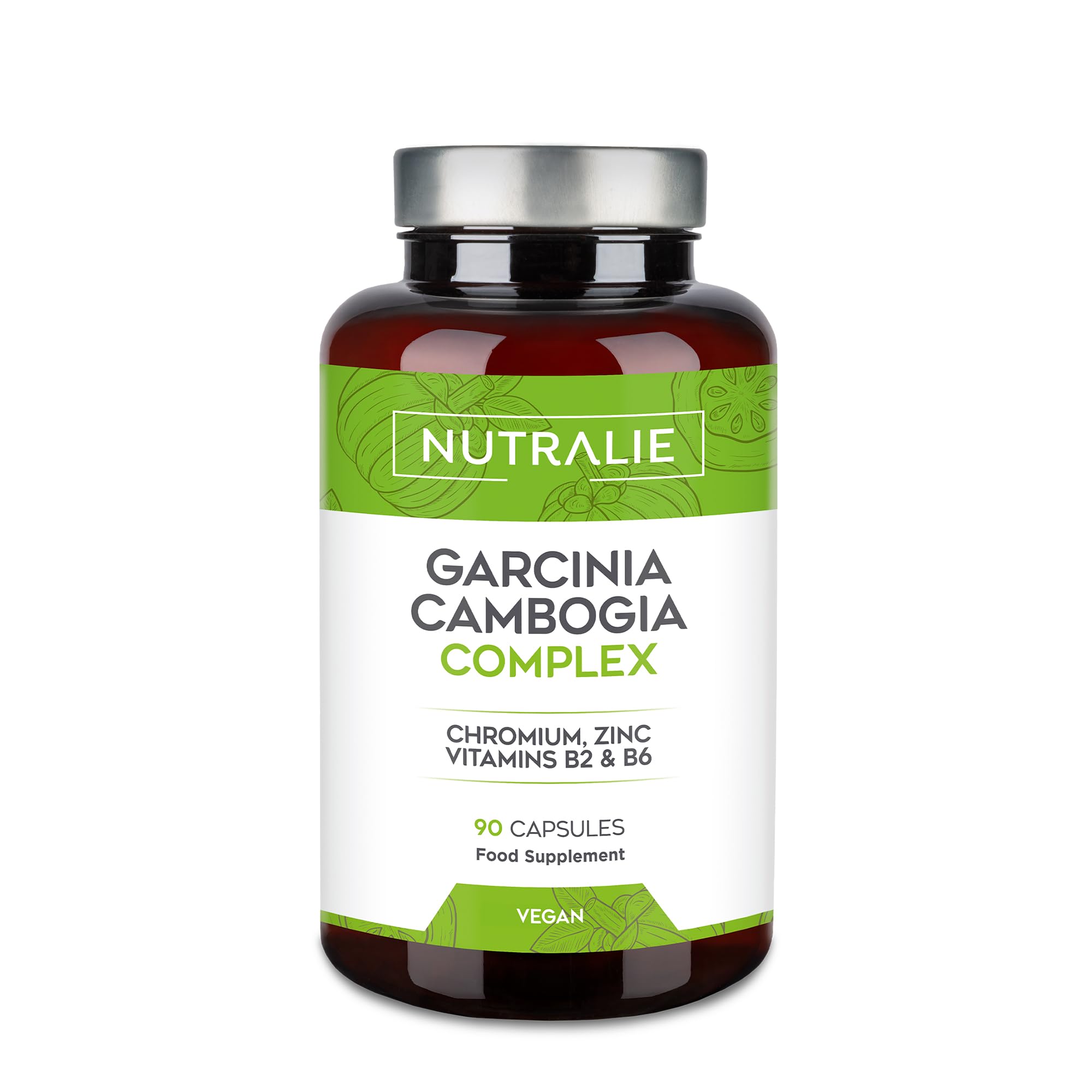Garcinia Cambogia 2000mg - 60% HCA - Vitamines B2 B6 Chromium Zinc - Women and Men - 90 Capsules Garcinia Complex Nutralie