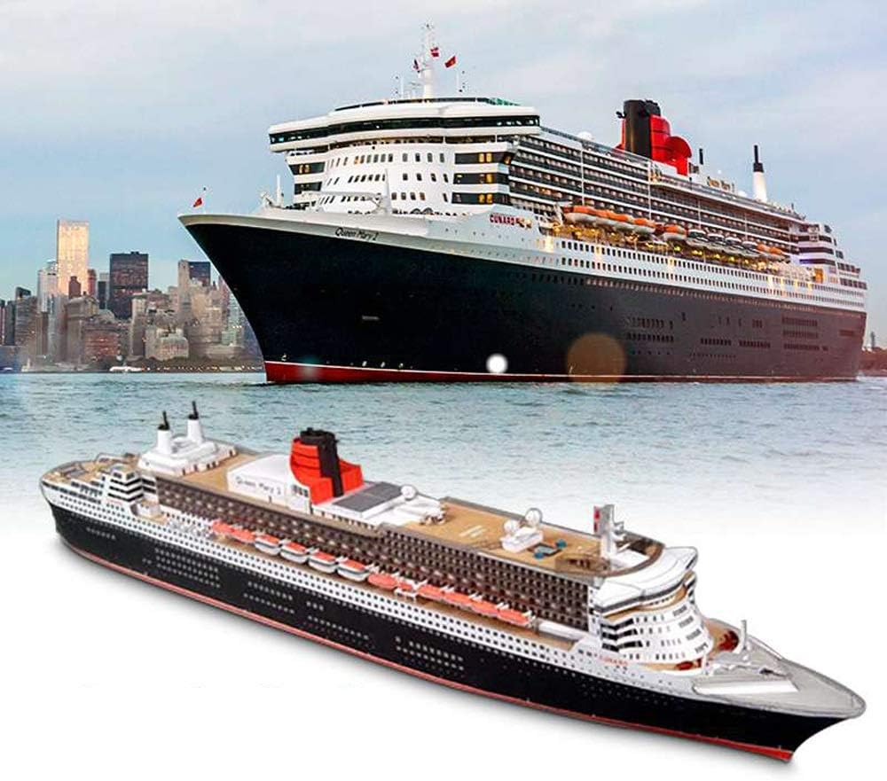 HHtoy 3D 1/400 DIY Paper Battleship Paper Battleship Model A4 Queen Mary II of England Ship High Difficulty Handmade Assembly Origami Model Toy Kit Assembly Toy