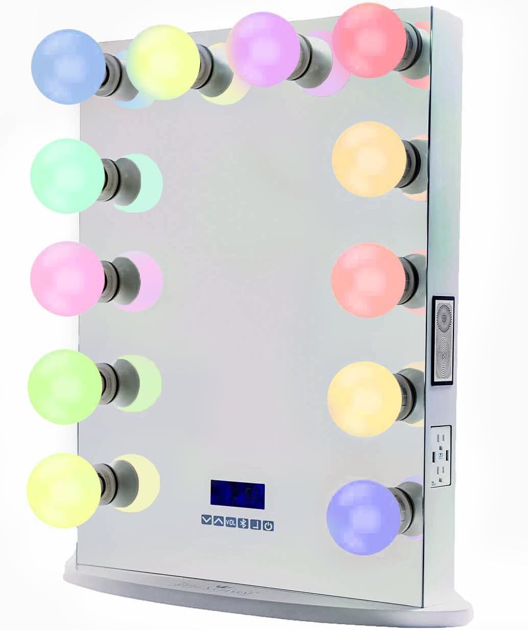 ReignCharm 12-Smart LED Light Bulbs Hollywood Vanity Mirror with Bluetooth Speakers, 22-inches Wide by 29-inches high