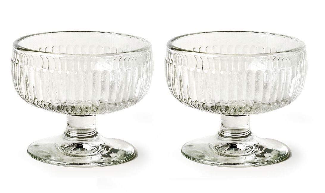 Muldale presents La Rochere Tahiti Glass Sundae Ice Cream Shallow Dessert Bowl Set of 2