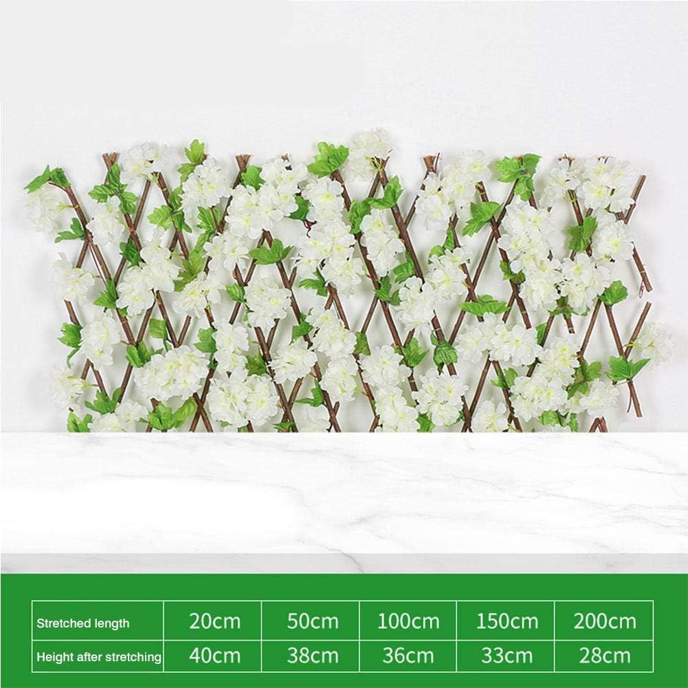 Retractable Artificial Leaf Privacy Fence with Flower,Expanding Trellis