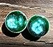 Pair - Emerald Falls Glass Essential Oil Ear Plugs Organic Handmade Ceramic double-flared body jewelry