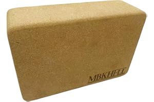 MBKHFLL Cork Yoga Blocks - 1Pack High Density Blocks with Non Slip Surface, Eco-Friendly Accessories for Women, Ideal for Yoga, Pilates, Stretching