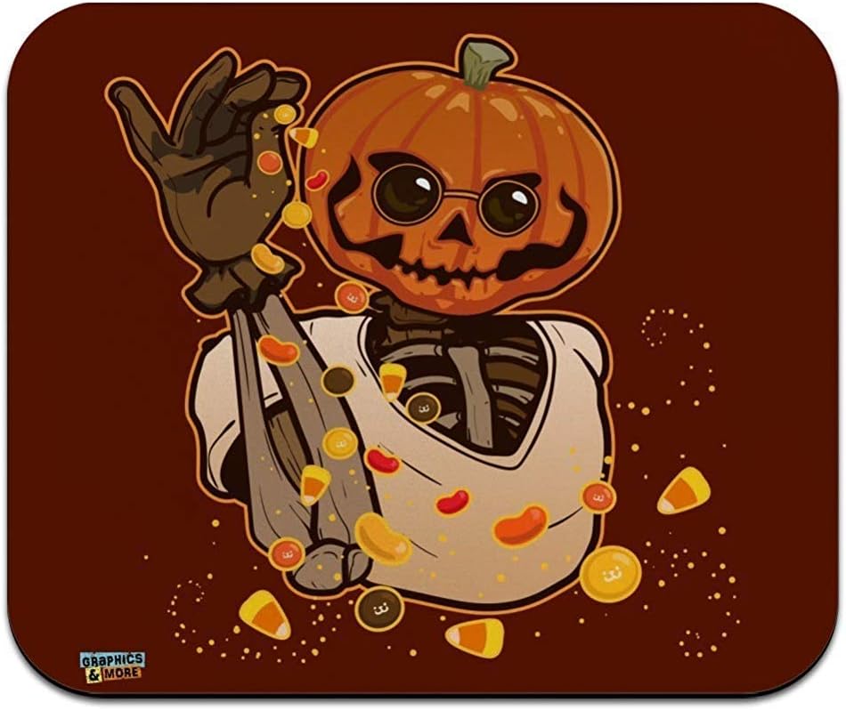 Jack O Lantern Halloween Candy Sugar Salt Bae Pumpkin Low Profile Thin Mouse Pad Mousepad 25X30 CM