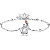 HUKKUN Ladybug/Cow/Cross/Autism Awareness Bracelet for Women Sterling Silver Adjustable Bracelet Jewelry Gift for Girls Daughter Wife
