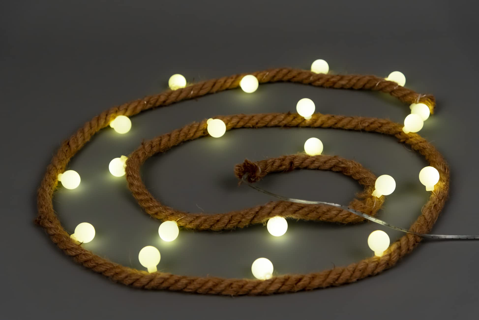 SHATCHI Christmas Hemp Rope Silhouette LED Bulb Lights Xmas Decoration Battery Operated Holiday Garden Home Wall Room Hanging Décor,Brown,Large