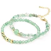 2Pcs Crystal Bracelet for Women Handmade Adjustable Beaded Bracelet Natural Gemstone Healing Crystals Bracelet Set Jewelry Gift