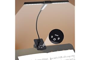 Music Stand Lights Clip-on Lamp: Rechargeable Type-C Touch Folding Piano Light - Portable Sheet Music Binder Clamp Light with