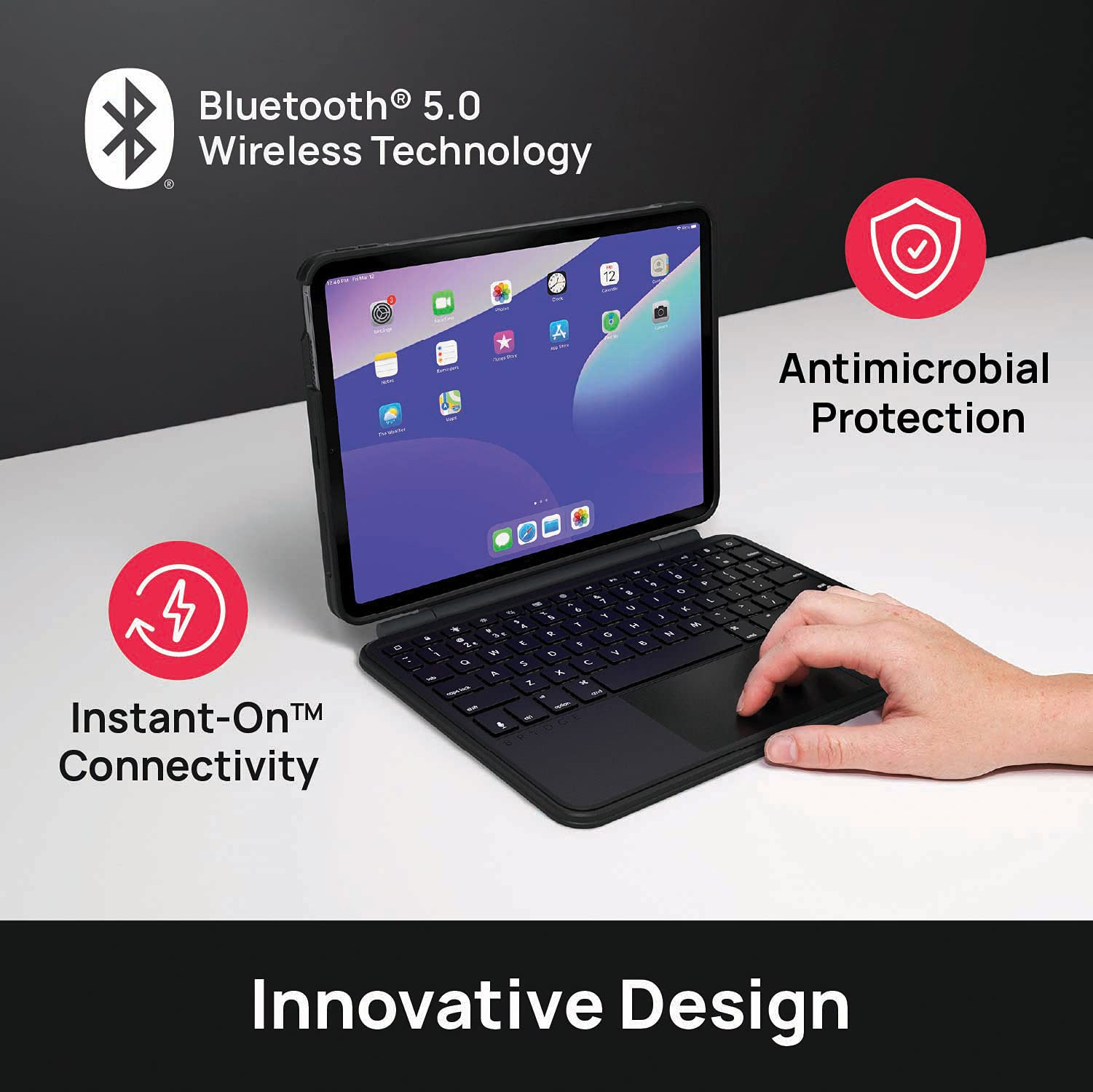 thumbnail image 2 of Brydge Air MAX+ Wireless Keyboard Case With Trackpad For IPad Air 4th Gen / IPad Pro 11-inch – Black 2 of 2