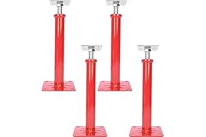 HUYEAR 4 PCS House Jacks for Leveling, Adjustable Basement Floor Jack Post, 11.6" to 16.1" Height Range, 8800 lbs Min and Max Height Capacity, Telescoping Jack for Temporary Support(Red)