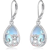 MONGAS Highland Cow Hummingbird Earrings Sterling Silver Hummingbird Highland Cow Leverback Earrings Cute Animal Gifts Jewelry for Women