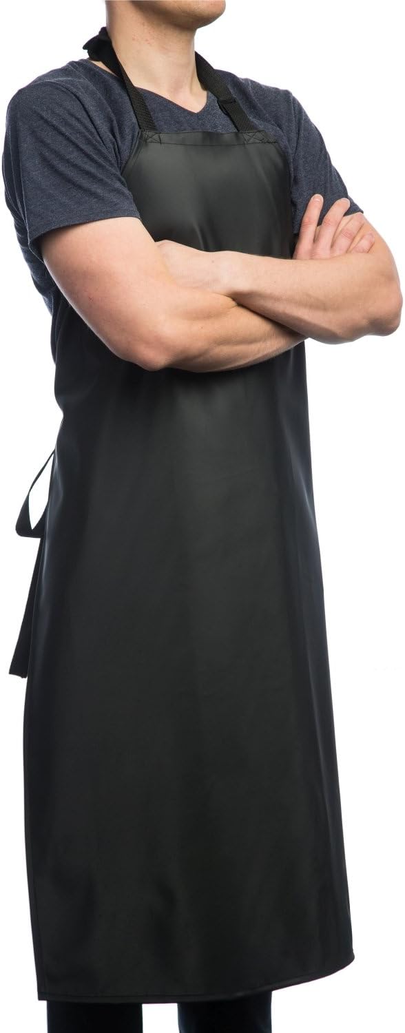 Aulett Home Waterproof Rubber Vinyl Apron 40" Heavy Duty Model Best for Staying Dry When