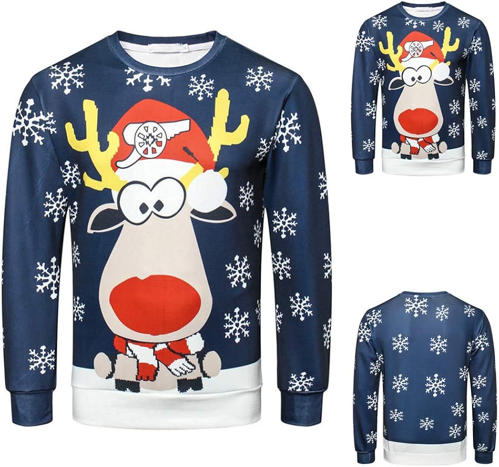 Gongzhumm Pull Noel Hommes Pullover Sweatshirt Sweater Tee Shirt Sweat A Capuche Men Plus Size Christmas Sweats Homme Noel Vetements Sweatshirts