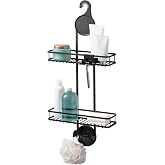 iDesign Hanging Shower Caddy, Matte Black | Accessory Hooks