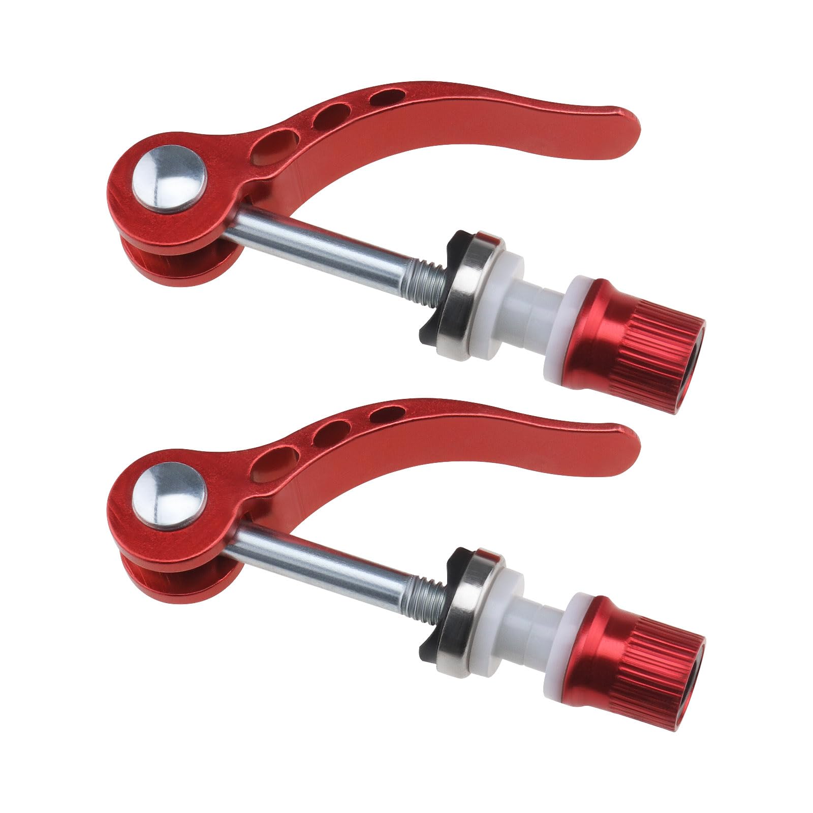 Create idea 2Pcs M6 × 65mm Bike Quick Release Seatpost Clamp Bicycle Seat Bolt Tube Lengthen Lock Nut Saddle for Road Bike Mountain Bike, Red