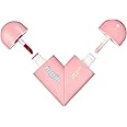 Lottie London Twisted Heart, Rose lip & cheek tint and clear gloss duo with twist applicator for easy application