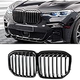 MAXDOM Replacement Front Upper Grill Fit for BMW (2019-2022) X7 G07 – Gloss Black Single Slat ABS Grille