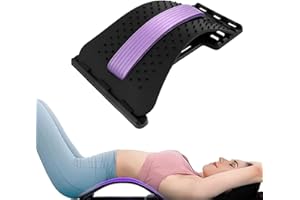 Back Stretching Device, Lumbar Support Back Strecher - Lower Pain Relief, 4 Level Adjustable Settings, Board Spine Device for