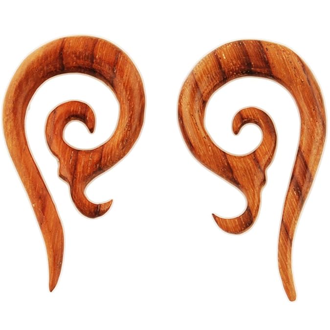 Pair of Wood Devil Horns 4g Jewelry