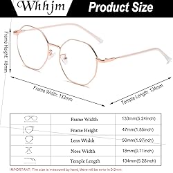 WHHJM Polygon Blue Light Blocking Glasses for Women