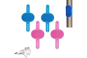 4 Pack Cat Self Grooming Brush, Adjustable TPR Massage Comb for Cat Tree & Table Legs, Interactive Toy for Long/Short Hair Ca