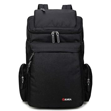 MOCA Kaka Mens Travel Hiking Duffle Outdoor Travelling College 35-40L Litre Laptop Backpack Bag Daypack for up to 15.6 inch Laptop Backpack for Mens (Black)