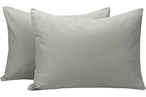 NTBAY Zippered Toddler Pillowcases Set of 2, 100% Brushed Microfiber 13x18 Pillowcases, Super Soft and Cozy Travel Kids Nursery Pillow Cases, 13x18 Inches, Smoke Grey