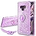 VEGO Galaxy Note 9 Case Glitter Bling Diamond Rhinestone Bumper Sparkly Protective Grip Case with Kickstand Ring Stand for Women Girls for Samsung Galaxy Note 9 (Purple)