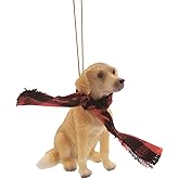 Festive Golden Retriever with Scarf Christmas Ornament - 2.75-Inch Holiday Tree Decor