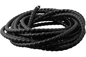 Black Hydraulic Hose Guard 5m PP Protective Spiral Wrap for Cables, Crush Resistant Flexible Hose Protection for Industrial U