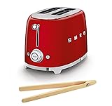 Smeg TSF01RDUS 50's Retro Style Toaster Bundle with