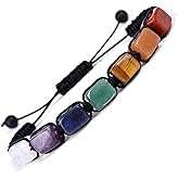 HESHPAWS Genuine 7 Chakra Adjustable Bracelets Crystal Healing Stones Bracelets Supernatural Reiki Natural Stones Bead Bracelets for Women Men