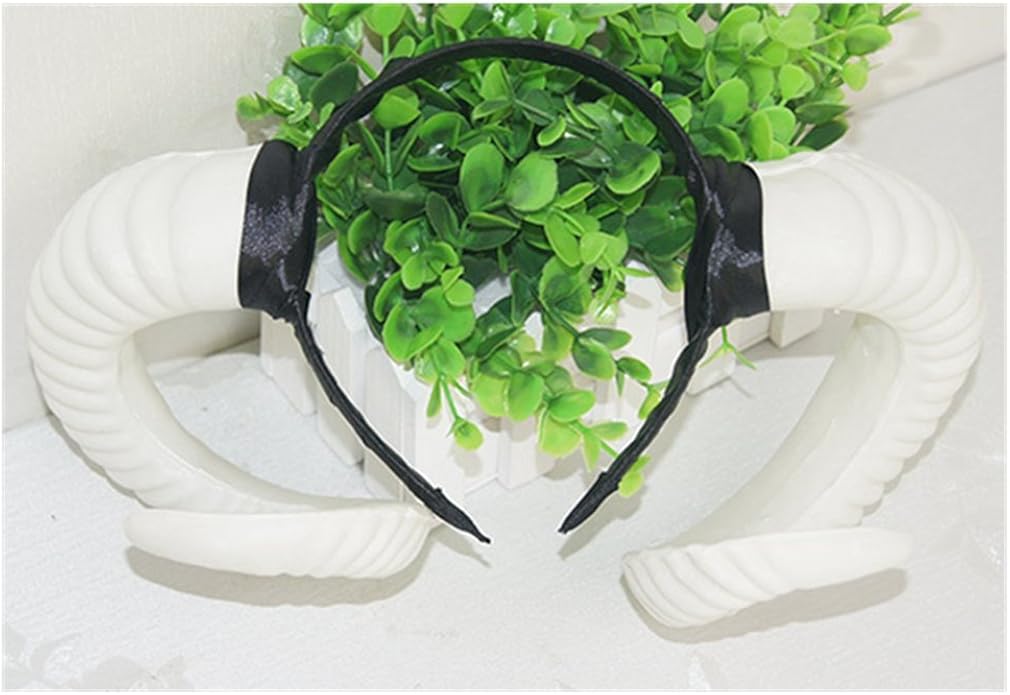 Christmas Cosplay Simulated Lamb Sheep Horns Claws Headband (white), Black, 43 x 35cm - Image 3