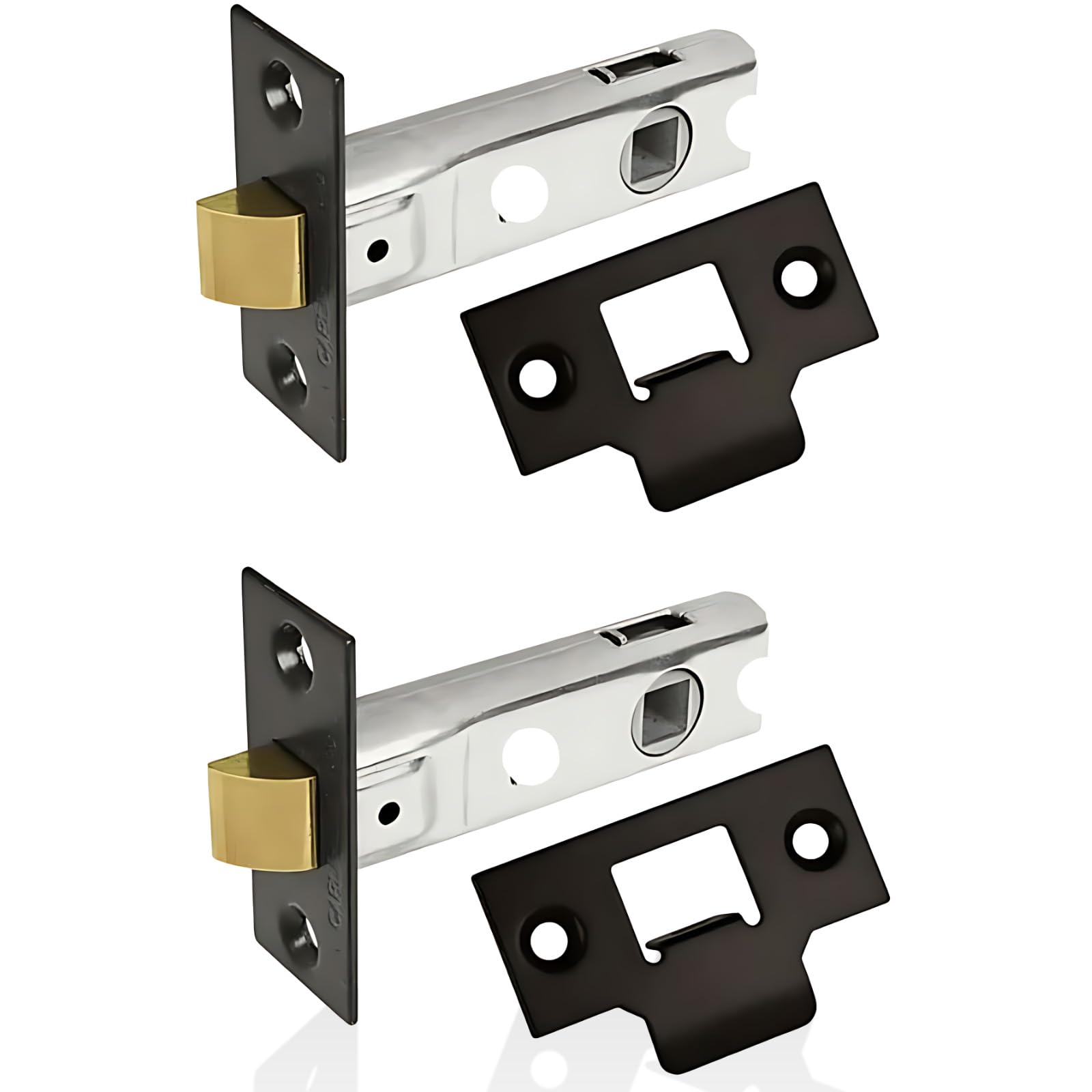 HANDLESTORE Twist Lever on Rose Door Handle Set - Matt Black Finish (2 x 75mm Latch Only)