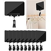 eZAKKA Double Sided Clips with Chalkboard, Rotating Sign Holder Price Tag Merchandise Sign Display Clip Holder for Store, Business, Party, Office, Exhibition, Black, 10 Pack