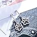 FANZE Women 925 Sterling Silver Cute Zircon Puppy Paws Footprint Dangle Piercied Earrings Black and White