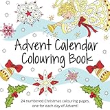 Advent Calendar Colouring Book: 24 Numbered Christmas Colouring Pages for Adults and Older Children