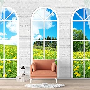 Wall Murals for Bedroom Vies from French Window Design Removable Wallpaper Peel and Stick Wall Stickers - 66x96 inches
