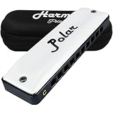 Harmo Polar Diatonic Harmonica Key of C - 10 Holes 20 Notes, Blues Harp Mouth Organ With Case, Phosphor Bronze Reeds, Suitable for All Genres, Harmonica for Kids, Adult, Beginners &amp; Professionals