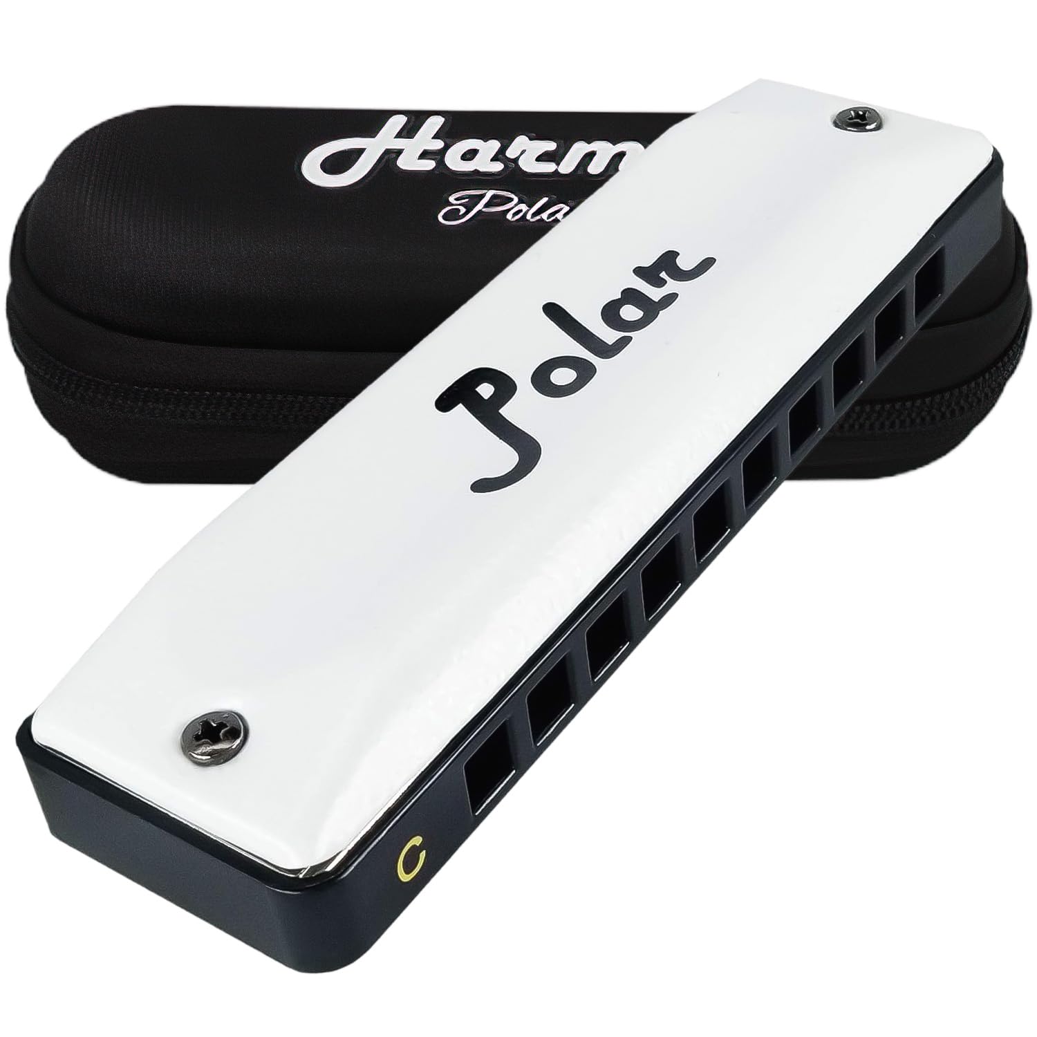 Harmo Polar Diatonic Harmonica Key of C - 10 Holes 20 Notes, Blues Harp Mouth Organ With Case, Phosphor Bronze Reeds, Suitable for All Genres, Harmonica for Kids, Adult, Beginners & Professionals