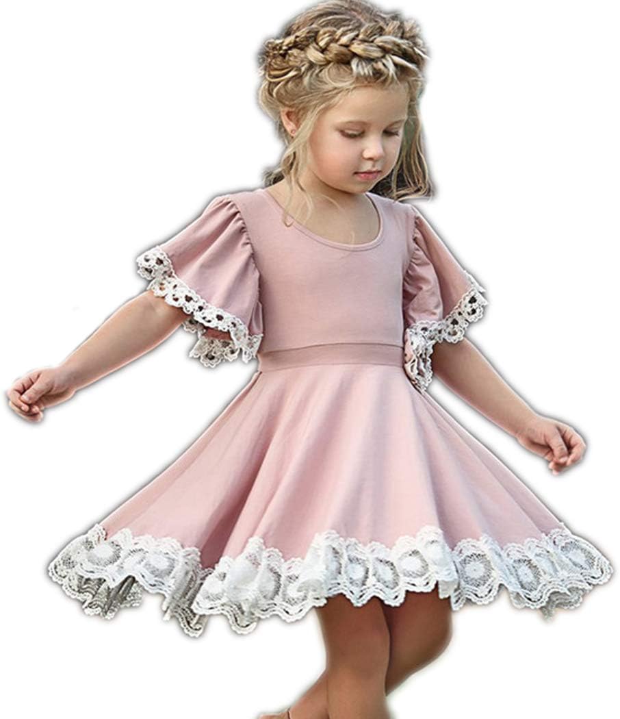 Colorful ChildhoodColorful Childhood Flare Lace Trim Dress