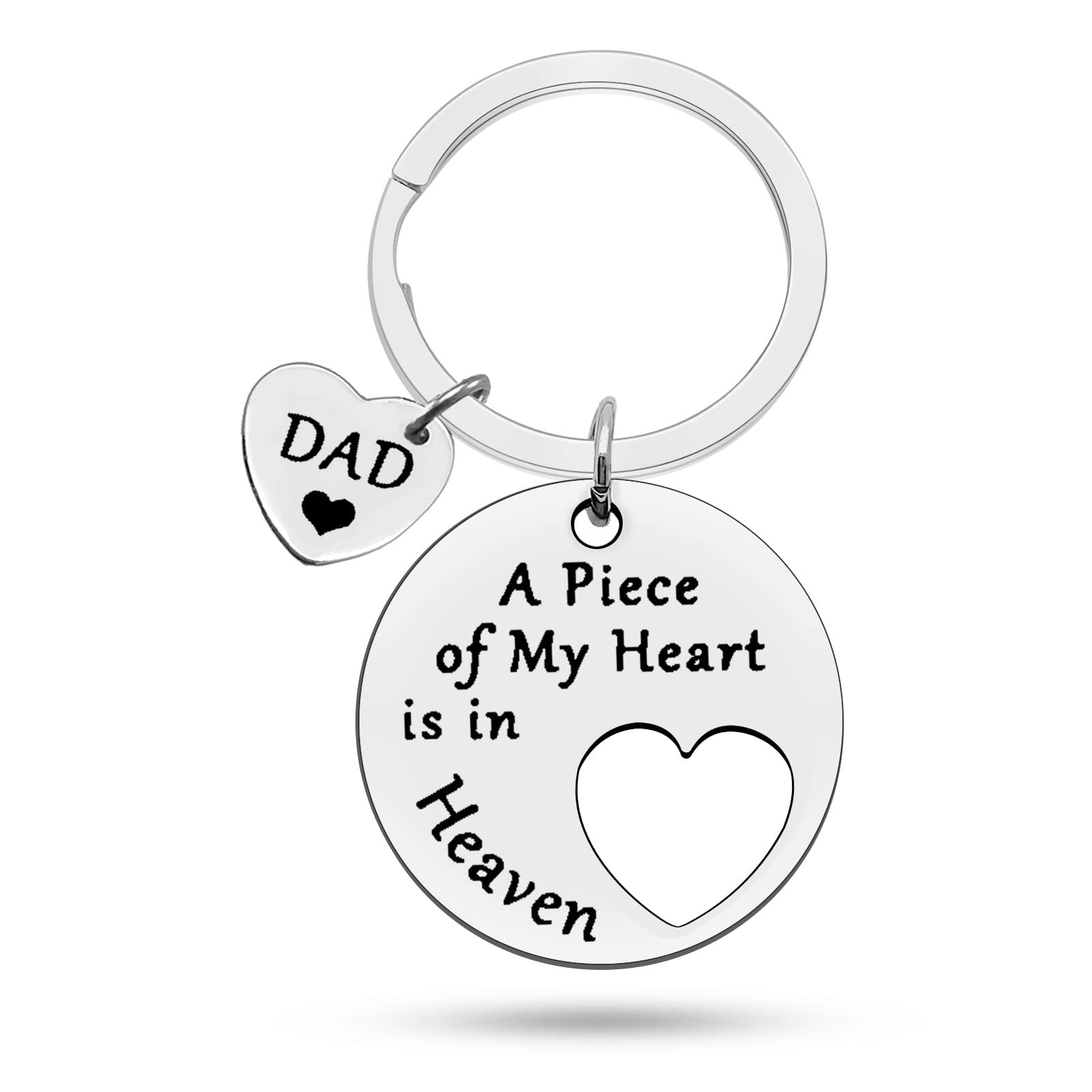 Heigebi Father Sympathy Gift Memorial Keychain Loss of Father Keyring in Memory of Dad Loss of Daddy Gift Remembrance Keyring for Daughter Son Bereavement Condolence Presents for Women Men Him Her