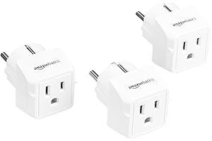 Amazon Basics 3-Pack Travel Plug Adapter Type E/F, Europe - France, Germany, Greece, Hungary, Iceland, the Netherlands, Norway, Poland, Portugal, Romania and Spain, White