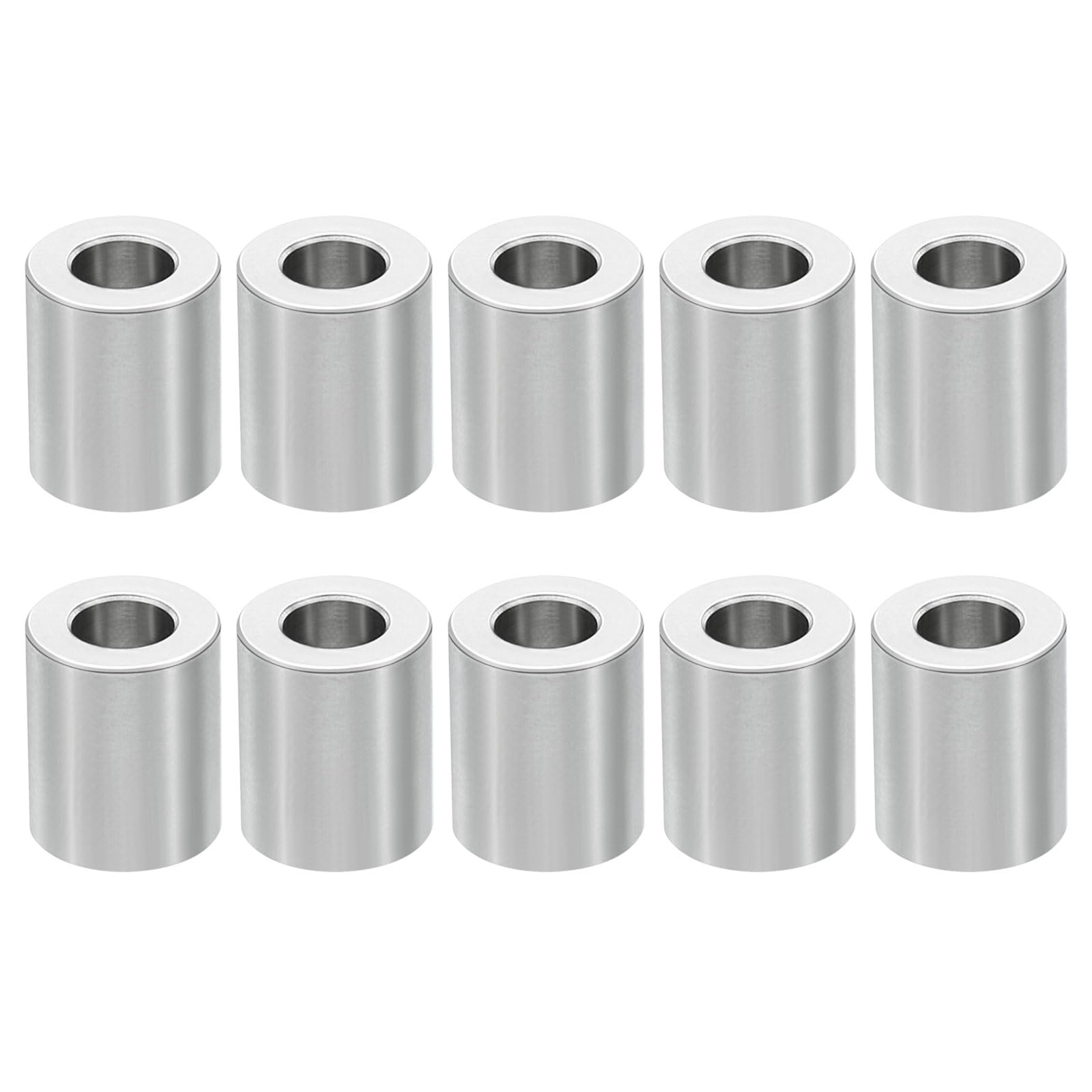 PATIKIL M5 Stainless Steel Spacers, 10 Pcs Metal Spacers Stainless Steel 5.2mm ID x 10mm OD x 12mm L Screw Standoff Round for 1/5inch or M5 Screw Bolts